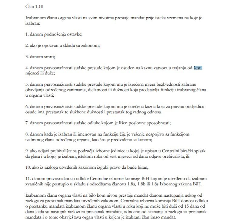 Presuda Dodiku znači kraj mandata: Ne može se kandidovati, a mora odmah odstupiti s funkcije